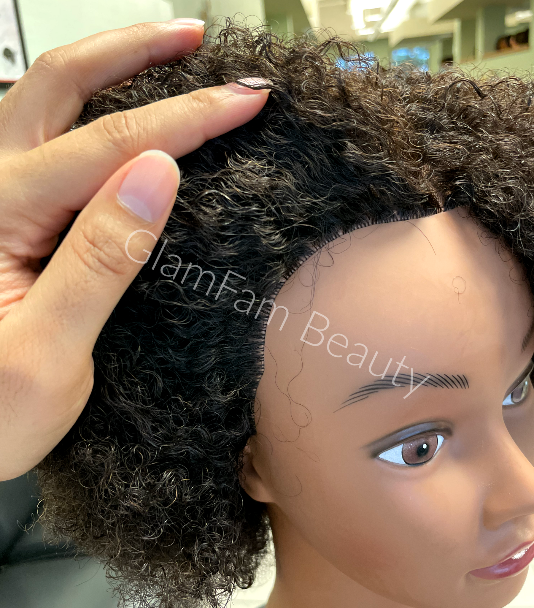 Afro curly Mannequin Head with Human Hair African American